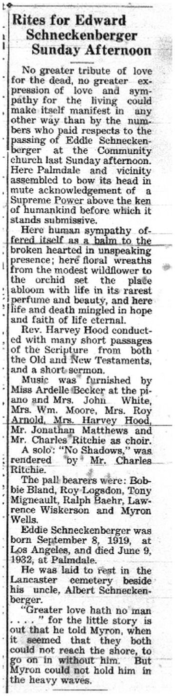 Schneckenberger,   Edward Christian obituary