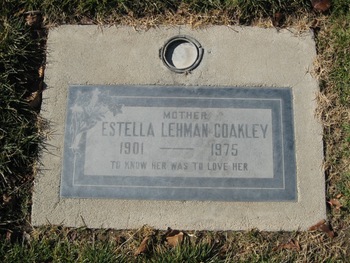 Coakley,   Estella Lehman gravesite