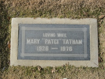 Tatham,   Mary ('Patci') gravesite