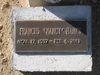 Hanks,   Frances Anne ('Nancy') gravesite