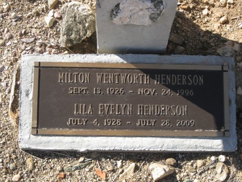 Henderson,   Milton Wentworth gravesite