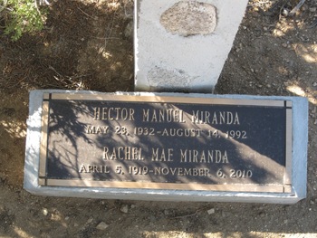 Miranda, Rachel Mae gravesite
